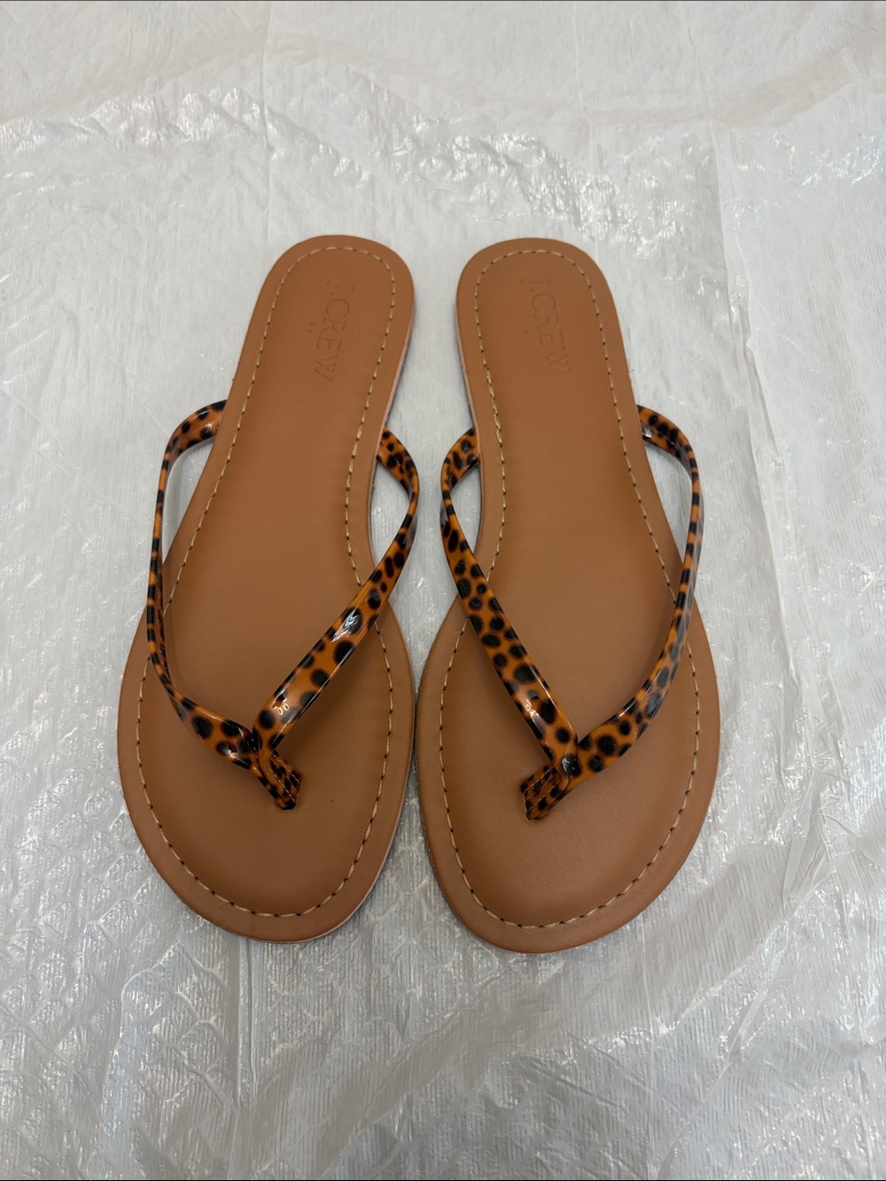 J. Crew Tan Sandals with Tortoiseshell Straps
